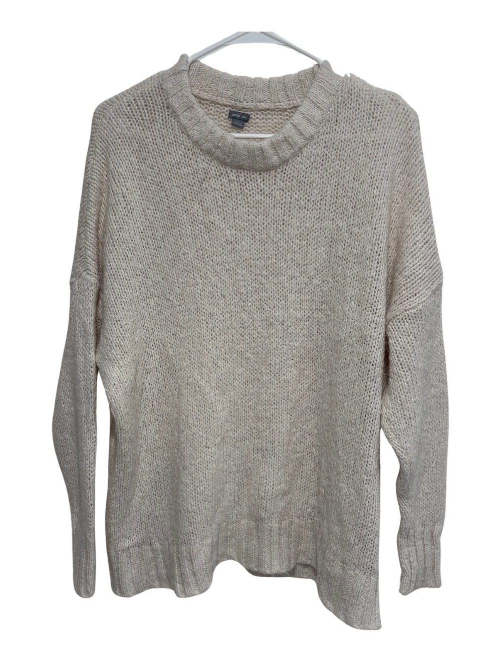 Aerie Cream Oversized Chunky Knit Crewneck Sweater